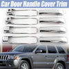Dodge Ram Jeep Grand Cherokee Commander Chrome Door Handle Cover Overlays