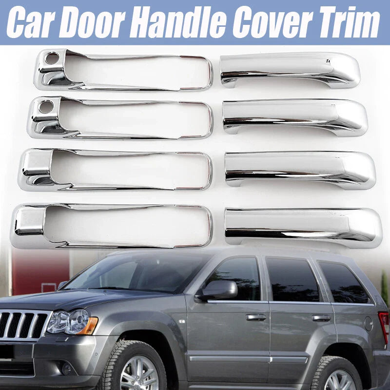 Dodge Ram Jeep Grand Cherokee Commander Chrome Door Handle Cover Overlays