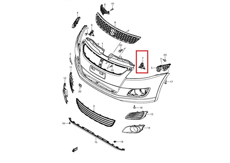 Suzuki Swift Left Front Bumper Bracket (2011-2017)