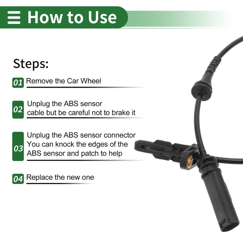 BMW 330e Left Right Rear ABS Wheel Speed Sensor
