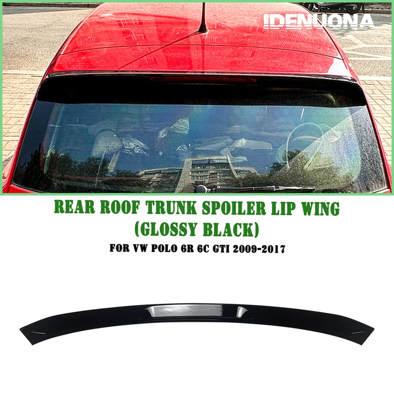 VW Polo 6R / 6C GTI Gloss Black Rear Boot Spoiler Lip (2009-2017)