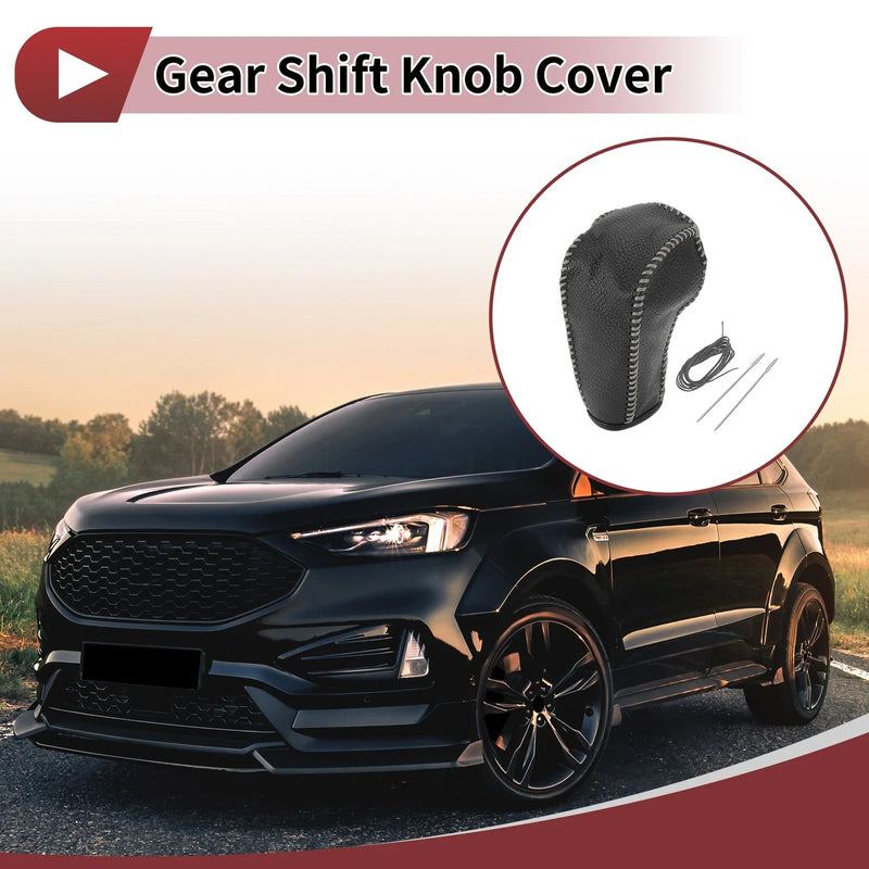 Ford Edge (2011-2014) Gray Faux Leather Car Gear Shift Knob Cover 1 Pc