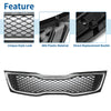 Kia Optima (2014-2015) Black Chrome Silver Tone Front Upper Bumper Grille