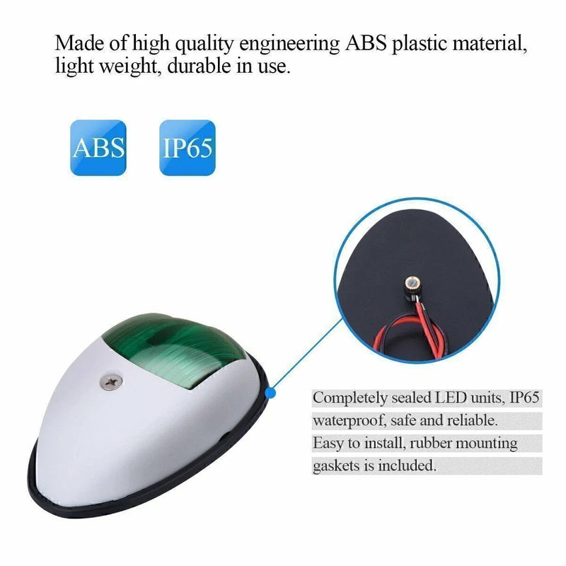 Marine Boat Yacht 1x Waterproof 12V LED Green Navigation Light