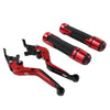 BMW C650GT C600 Red Extendable Brake Clutch Levers & Handlebar Grips (2012-2016)