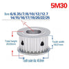15 / 20mm Width Belt - 5M 12T-60T Synchronous Wheel Timing Pulley