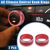 Toyota Camry (2021-2023) Red Car AC Climate Control Knob Rings