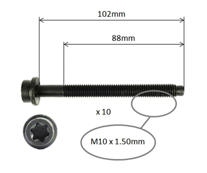 Ford Focus LR 1.8L EYDE ZETEC-E Cylinder head bolt set (2002-2005)