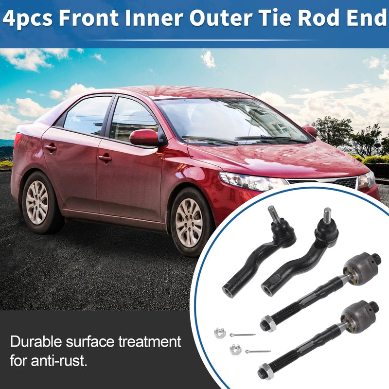 Ford Fusion, Lincoln MKZ 4 x Front Inner Outer Tie Rod End Links Kit