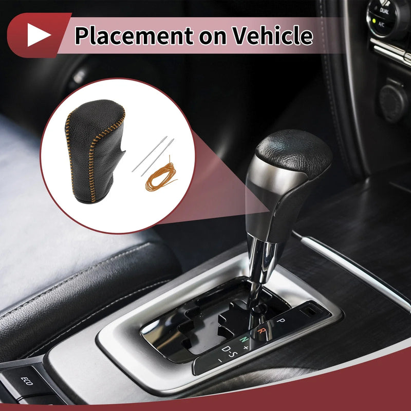 Honda Accord 2008-2012 Black Orange Leather Car Gear Shift Knob Cover