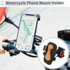 Motorcycle Handlebar Mount Black Orange Phone Mount Holder 4.7-7.2