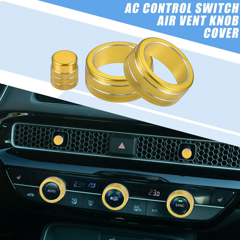 Honda Civic (2022-2023) Gold 7 x AC Control Switch Air Vent Knob Covers