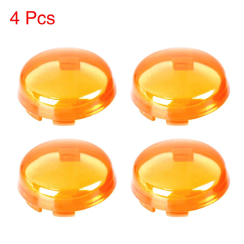 Harley 4pcs Motorcycle LED Turn Signal Light Indicator Lens Cover Yellow