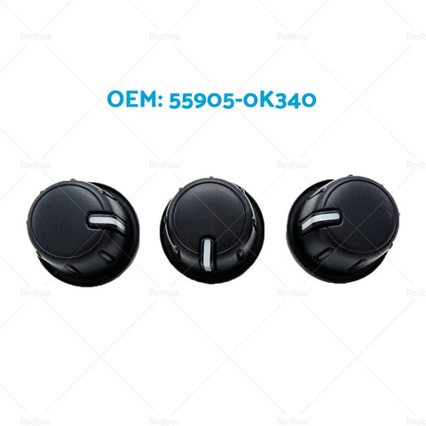 Toyota Hilux Vigo 3 x Heater Fan Control Switch Knobs (2005-2015)