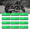Motorcycle 6 x Pair 5mm-6mm Green Rectangle Screw Mount Warning Reflector