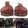 Sportster Dyna Motorcycle Brown PU Leather Saddle Bags