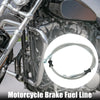Motorcycle Silver Tone 100cm 39.37in 10mm Braided Brake Clutch Oil Hoses