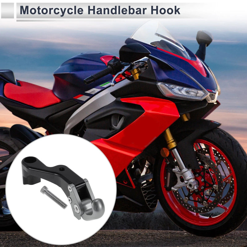 Motorcycle Hanging Hook Titanium Tone Crooked Flat Handle with Hook