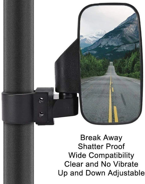 Polaris Ranger RZR, Yamaha UTV Rear View Side Mirrors 1.75" 2" Roll Bar
