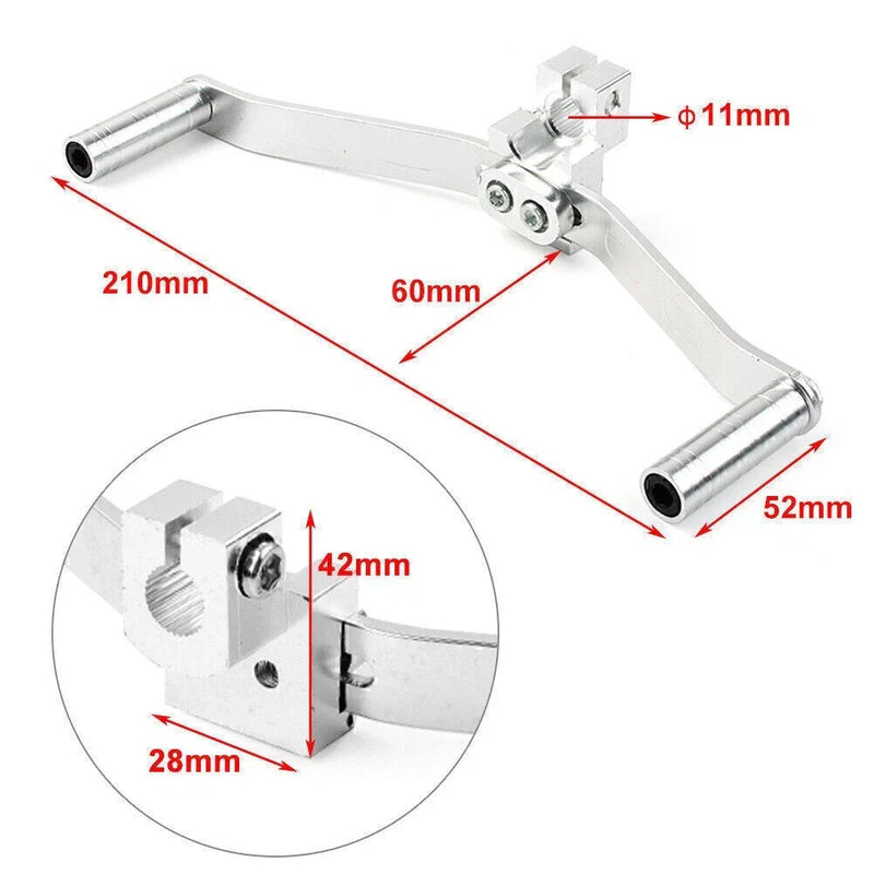 Motorcycle - Silver Aluminum Dual Way Gear Shift Lever Footrest Pedal Shifter