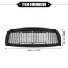 Dodge Ram 3500 (2010) Matte Black Front Grille Assembly with LED Lights