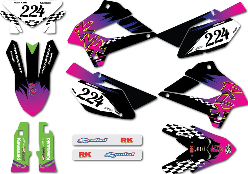 Kawasaki KLX 300 R MX Graphics Decals Stickers (2001-2023)