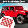 Jeep Wrangler JK 5 x Red Door Handle Insert Trim Covers (2007-2018)