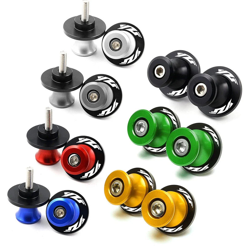 Yamaha YZF R1 R3 R6 CNC Black Swingarm Spools Slider Stand Screws M6
