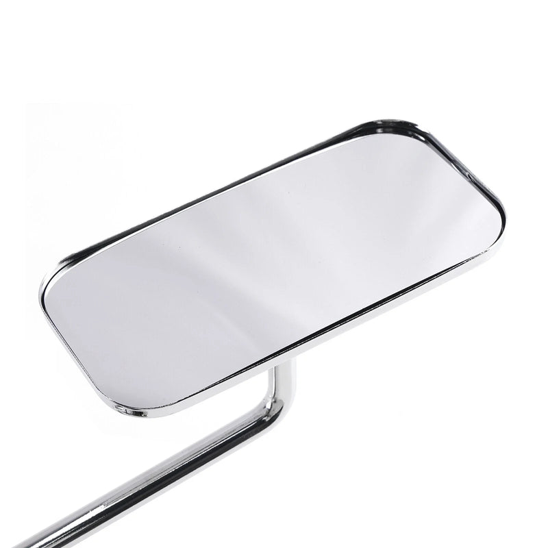Cafe Racer Chopper Motorcycle Mirror w/ Clamp Chrome Rectangle (2000-2023)