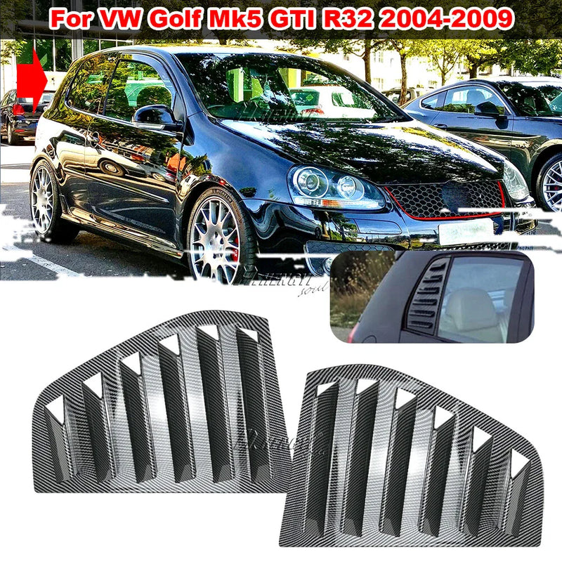 Golf Mk5 Carbon Fiber Style Rear Window Louver Shutter Cover (2004–2009)