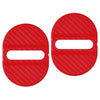 4 x Universal Red Carbon Fiber Door Lock Protector Covers