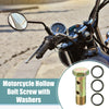 Motorcycle 2 x M16x1.5 54mm Length Hollow Bolt with Washer