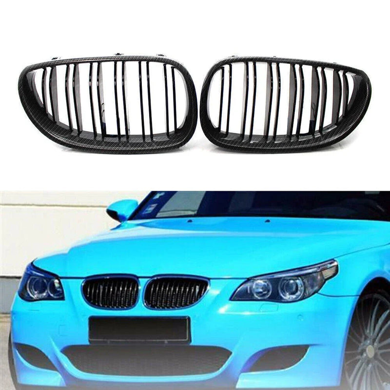 BMW E60 E61 5 Series M5 Double Slat Carbon Black Grille (2004-2010)