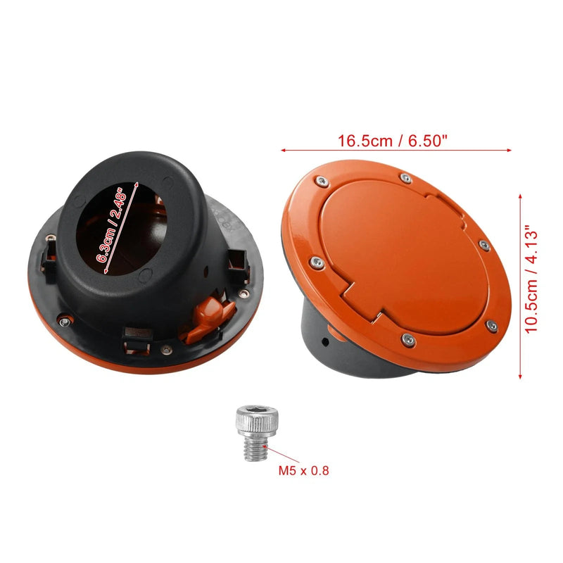 Jeep Wrangler Orange Aluminum Alloy ABS Gas Fuel Tank Cap Cover (2007-2017)