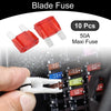 Car Boat Truck RV Motorcycle Red 10 Pcs Maxi Fuse 50A Blade Fuse