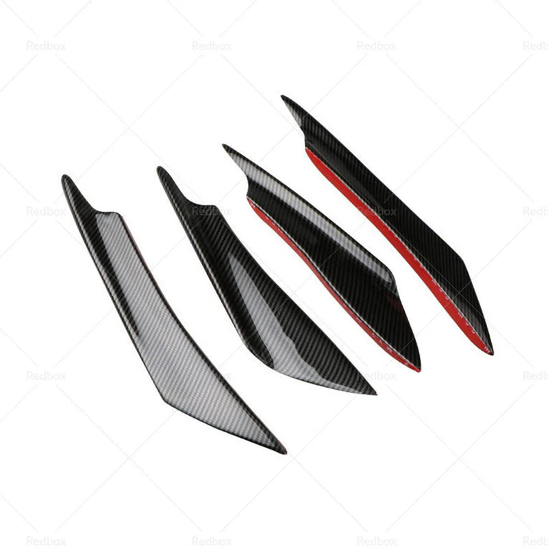 Car 4x Carbon Fiber Bumper Canard Splitter Diffuser Lip