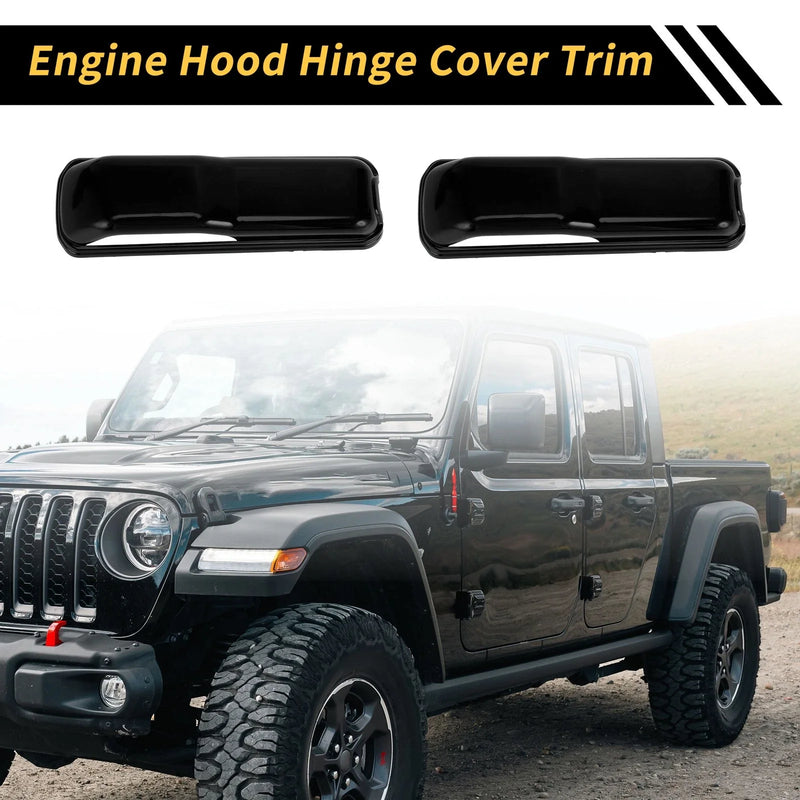 Jeep Wrangler JL JLU Sport 2 x Engine Hood Hinge Cover Trim (2018-2022)