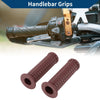 Motorcycle 7/8" 22mm Hand Grips Rubber Red Brown