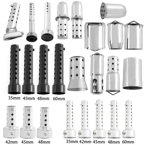 Motorcycles 42mm Silver Universal Motorcycle Exhaust Can Silencer Muffler