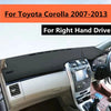 Toyota Corolla RHD Leather Dashboard Cover Dash Protector Mat (2007–2013)