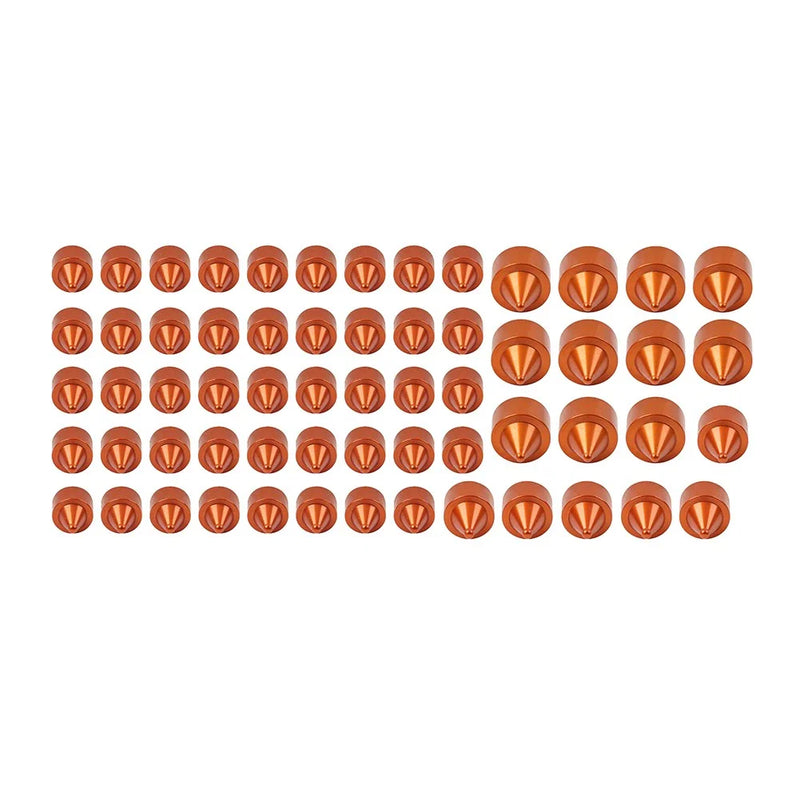 Harley Twin Cam FLH 61X Engine Topper Bolt Caps Cover Orange (1999-2006)