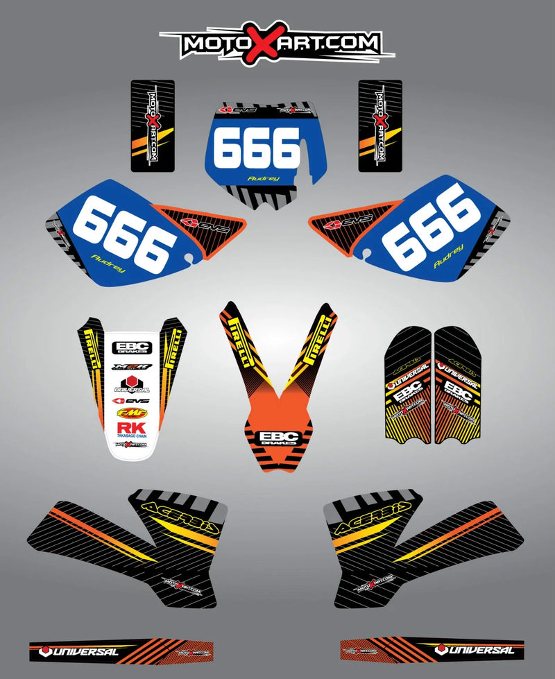 KTM 50 SX (2002-2008) - Stickers Custom Graphic Kit - Factory Style
