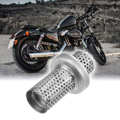 Motorcycle 100mmx60mm Exhaust Silencer Muffler Pipe Baffle Silver Tone