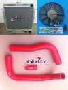 Land Cruiser 75 Series Aluminum Radiator + Fan + Blue Hose (1985-1990)