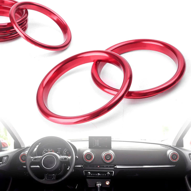 Audi A3 2012-2019 Red Interior Air Vent Cover Ring (4 pcs)