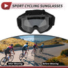 Motorcycle Cycling Sunglasses Riding Goggles Deep Gray Lens Black Frame PC TPU