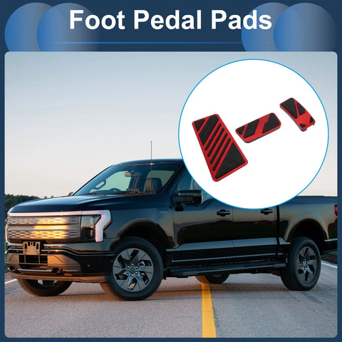 Ford Ranger (2024) Red 3 x Automatic Foot Accelerator Pedal Covers