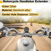 Motorcycle Balance Bar Extender Bracket / 320mm / Center Hole Silver Tone