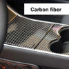 Tesla Model 3 3pcs Carbon Fiber Center Console Cup Holder Wrap Trim fit