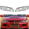 Mitsubishi Lancer Evo Front L+R Headlight / Lens Cover + Glue (2003–2006)